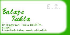 balazs kukla business card